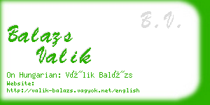 balazs valik business card